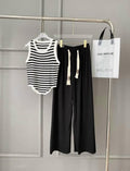 Women's set includes elastic pants and crop top 2