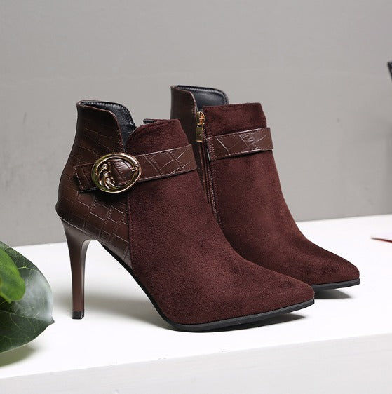 Brown high heel women shoes