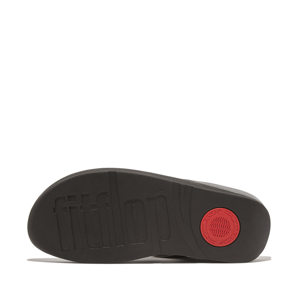 FitFlop FINO Bauble‑Bead Toe‑Post Sandals – Pewter Black