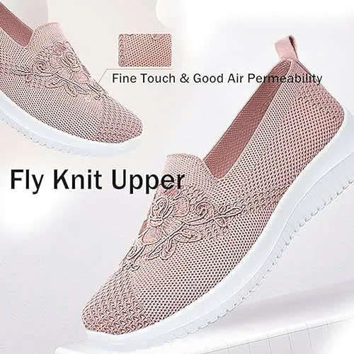 Floral Knit Slip-On Sneakers